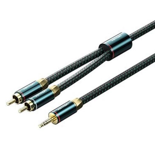 Εικόνα της Καλώδιο Vention 3.5mm to 2x RCA Braided 8m Green BCSGK