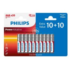 Εικόνα της Αλκαλικές Μπαταρίες AAA Philips Power 1.5V 20τμχ LR03P20BP/GRS