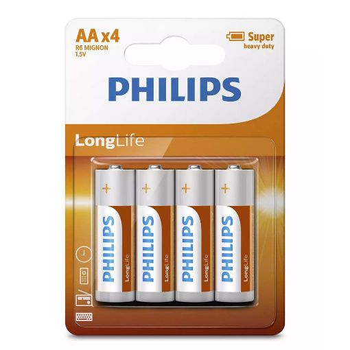 Εικόνα της Μπαταρίες Zinc Philips LongLife AA 1.5V 4τμχ R6L4B/GRS