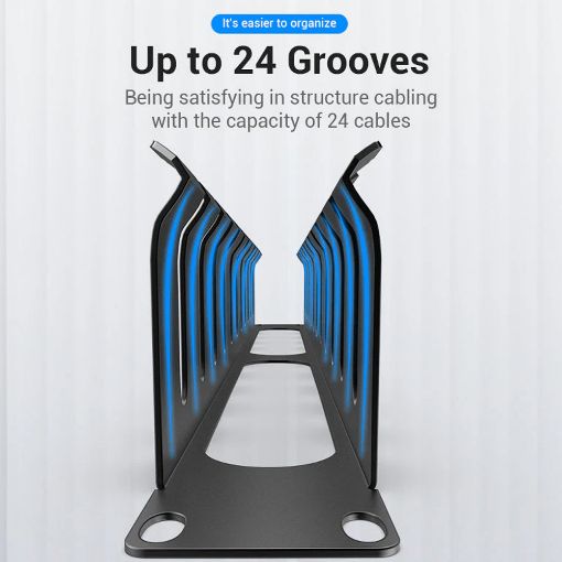 Εικόνα της Cable Manager Vention 24 U Black KHAB0