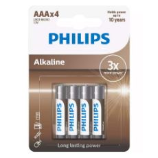Εικόνα της Αλκαλικές Μπαταρίες AAA Philips 1.5V 4τμχ LR03A4B/GRS