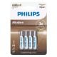 Εικόνα της Αλκαλικές Μπαταρίες AAA Philips 1.5V 4τμχ LR03A4B/GRS
