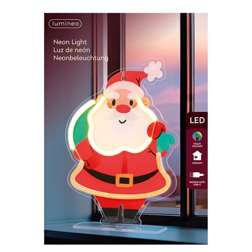 Εικόνα της Χριστουγεννιάτικο Φωτιστικό Lumineo Neon Άγιος Βασίλης 50 LEDs 28.5cm 489914