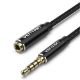 Εικόνα της Καλώδιο Επέκτασης Vention 3.5mm Male to 3.5mm Female Braided 2m Black BHCBH