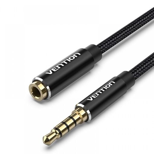 Εικόνα της Καλώδιο Επέκτασης Vention 3.5mm Male to 3.5mm Female Braided 5m Black BHCBJ