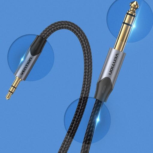 Εικόνα της Καλώδιο Vention 3.5mm to 6.5mm Braided 3m Gray BAUHI
