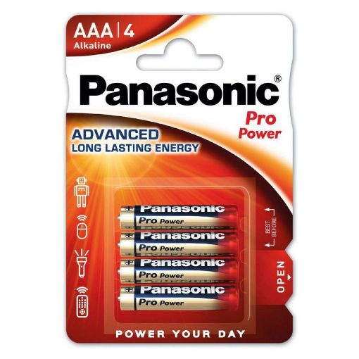 Εικόνα της Αλκαλικές Μπαταρίες AAA Panasonic Pro Power LR03 1.5V 4τμχ