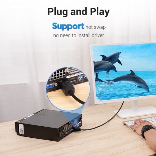 Εικόνα της Καλώδιο Vention DisplayPort to DVI 2m Black HAFBH