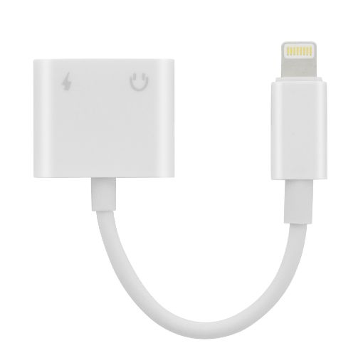 Εικόνα της Adapter Lamtech Lightning Male to 2x Lightning Female White LAM020731