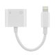 Εικόνα της Adapter Lamtech Lightning Male to 2x Lightning Female White LAM020731