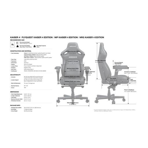 Εικόνα της Gaming Chair Anda Seat Kaiser 4 V2 XL Premium PVC Leather Creamy Pink AD12YDDC-XLL-20-P-PV/C-03