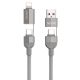 Εικόνα της Καλώδιο WK 4-in-1 USB-A & USB-C to Lightning & USB-C 240W 1m Gray WDC-48