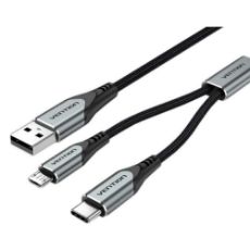 Εικόνα της Καλώδιο Vention USB-A Male to Dual USB-C Male 0.5m Gray CQOHD