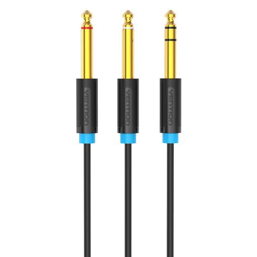 Εικόνα της Καλώδιο Vention 6.5mm to Dual 6.5mm Jack M/M 2m Black BATBH