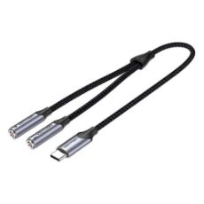 Εικόνα της Adapter Vention USB-C Male to TRS Audio & Mic Splitter Female 0.3m Gray BGPHY