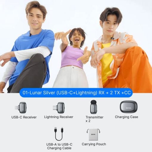 Εικόνα της Boya Mini 2 USB-C & Lightning 2mics & Charging Box Space Grey