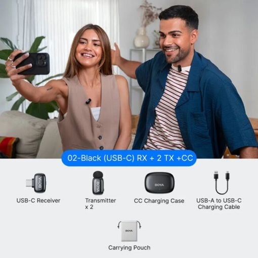Εικόνα της Boya Mini 2 USB-C 2mics & Charging Box Black