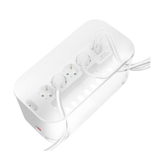 Εικόνα της Πολύπριζο Logilink 5 Θέσεων με 2x USB-A & 1x USB-C και Κουτί Οργάνωσης Καλωδίων Λευκό LPS281U