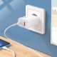 Εικόνα της Φορτιστής Lamtech USB-A QC3.0 & USB-C PD 20W White LAM023527