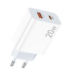 Εικόνα της Φορτιστής Lamtech USB-A QC3.0 & USB-C PD 20W White LAM023527