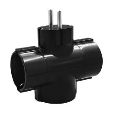 Εικόνα της Πολύπριζο Ταφ Lamtech 3 Θέσεων Μαύρο LAM023787