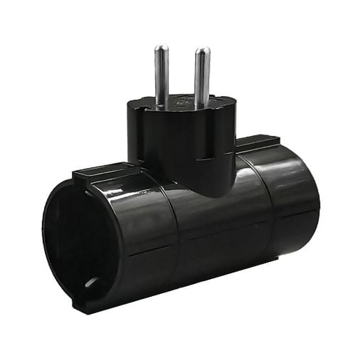 Εικόνα της Πολύπριζο Ταφ Lamtech 2 Θέσεων Μαύρο LAM023763