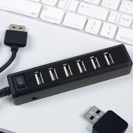 Εικόνα της USB Hub Lamtech 7-Port USB-A Black LAM040501