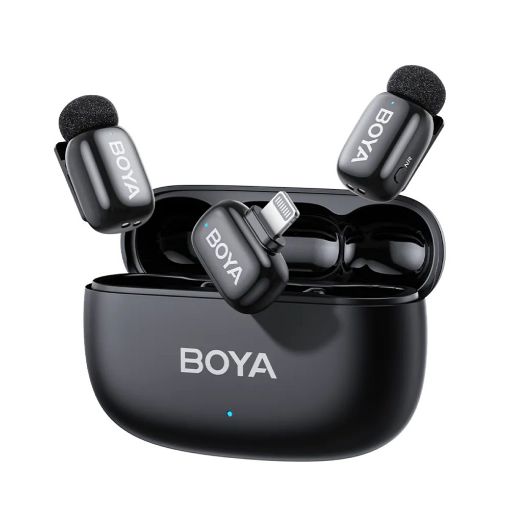 Εικόνα της Boya Mini 2 Lightning 2mics & Charging Box Black