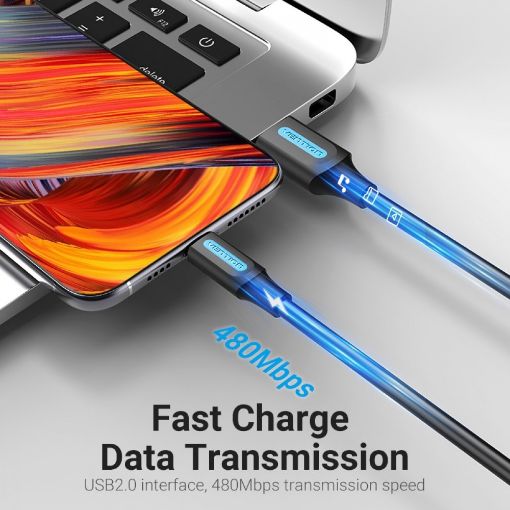 Εικόνα της Καλώδιο Vention USB-A to USB-C 1m PVC Black CORBF