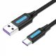 Εικόνα της Καλώδιο Vention USB-A to USB-C 1m PVC Black CORBF