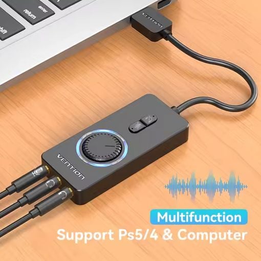 Εικόνα της External Soundcard Vention USB-A με Ρύθμιση Έντασης 0.5m Black CDRBD