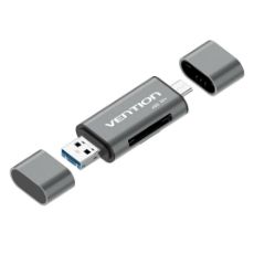 Εικόνα της Vention Multi-function Card Reader USB-C/USB-A/Micro USB Gray CCHH0