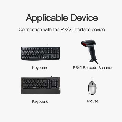 Εικόνα της Adapter Vention USB-A to Dual PS/2 0.3m Blue VAS-C03-S