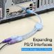 Εικόνα της Adapter Vention USB-A to Dual PS/2 0.3m Blue VAS-C03-S