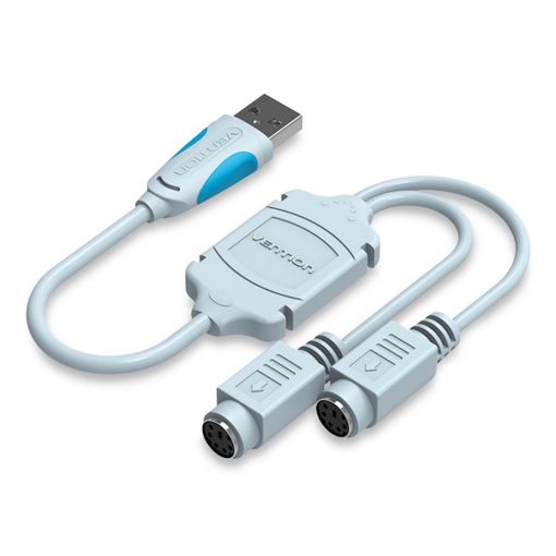 Εικόνα της Adapter Vention USB-A to Dual PS/2 0.3m Blue VAS-C03-S