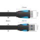 Εικόνα της Καλώδιο Vention Flat USB-A to Micro USB 3.0 0.25m Black VAS-A12-B025