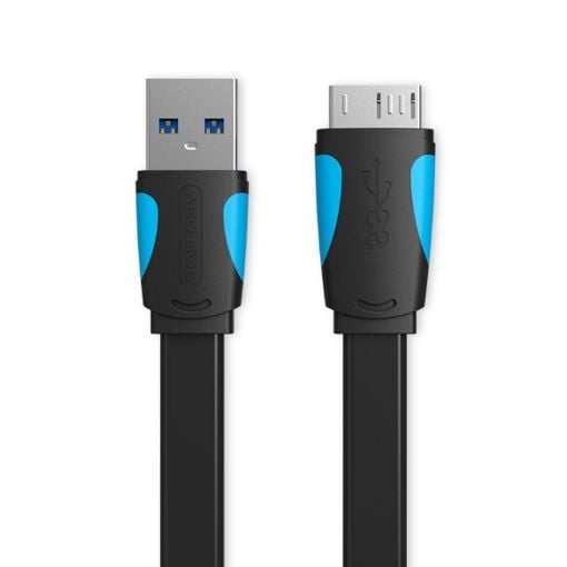 Εικόνα της Καλώδιο Vention Flat USB-A to Micro USB 3.0 0.25m Black VAS-A12-B025
