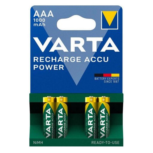 Εικόνα της Μπαταρίες Επαναφορτιζόμενες AAA Varta Ready To Use 1.2V 1000mAh 4τμχ 11680