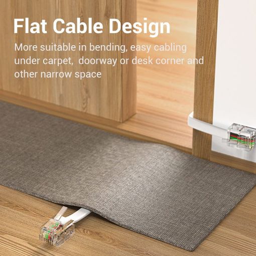 Εικόνα της Καλώδιο Vention Flat 4-Core RJ11 100m White IQAWAD