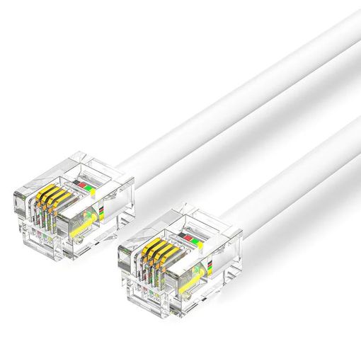 Εικόνα της Καλώδιο Vention Flat 4-Core RJ11 6P4C 20m White IQBWQ