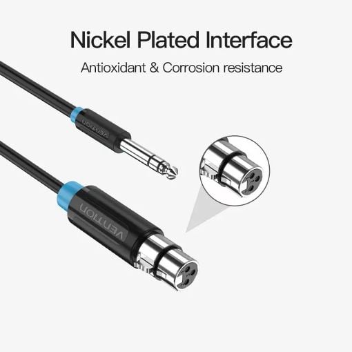 Εικόνα της Καλώδιο Vention 6.5mm Male to XLR Female 1.5m Black BBEBG