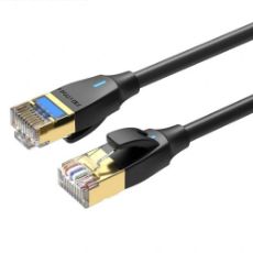 Εικόνα της Καλώδιο Δικτύου Vention S/FTP Round CAT.8 Slim 0.5m Black IKIBD