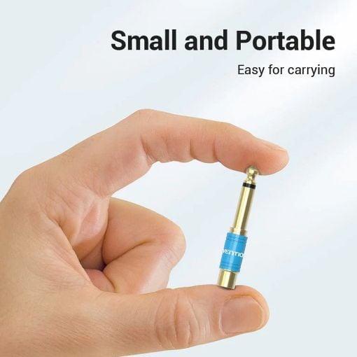 Εικόνα της Adapter Vention Metal Type 6.5mm Male to RCA Female Blue VDD-C03