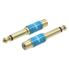 Εικόνα της Adapter Vention Metal Type 6.5mm Male to RCA Female Blue VDD-C03