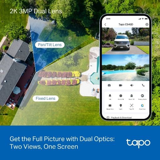 Εικόνα της Outdoor Wireless IP Camera Tp-Link Tapo C545D Dual 2K Pan/Tilt