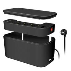 Εικόνα της Πολύπριζο Logilink 5 Θέσεων με 2x USB-A & 1x USB-C και Κουτί Οργάνωσης Καλωδίων Μαύρο LPS281U