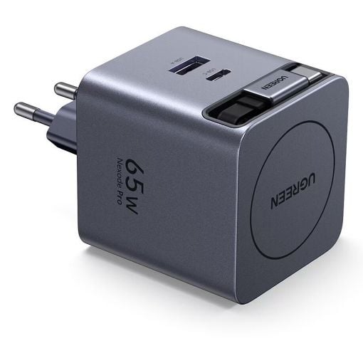 Εικόνα της Φορτιστής Ugreen X614 με USB-C/USB-A & Ενσωματωμένο Καλώδιο USB-C GaN PD 45W Grey 65822