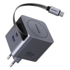 Εικόνα της Φορτιστής Ugreen X614 με USB-C/USB-A & Ενσωματωμένο Καλώδιο USB-C GaN PD 45W Grey 65822