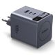 Εικόνα της Φορτιστής Ugreen X616 με 2x USB-C/USB-A & Ενσωματωμένο Καλώδιο USB-C GaN PD 100W Grey 65828
