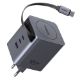 Εικόνα της Φορτιστής Ugreen X616 με 2x USB-C/USB-A & Ενσωματωμένο Καλώδιο USB-C GaN PD 100W Grey 65828